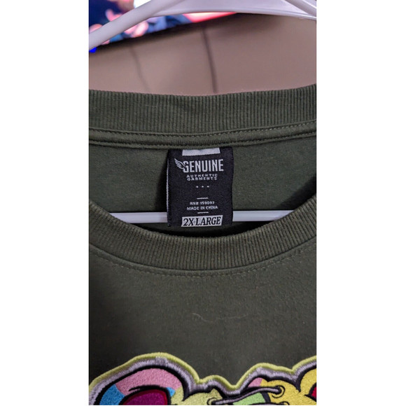 Genuine Authentic Garment  Sweater Bear Navy Green Size 2xl XXL Crew Neck - Picture 2 of 6